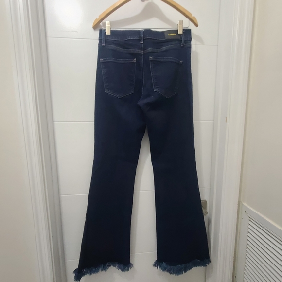 Express 70s Flare Denim Jeans Sz 4L Dark Blue - Picture 5 of 7